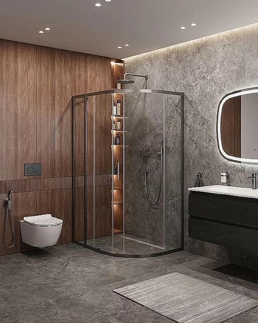 Душевой уголок Cezares Molveno 90x120 RH-1-120/90-C-GM-IV стекло прозрачное/профиль матовая оружейная сталь
