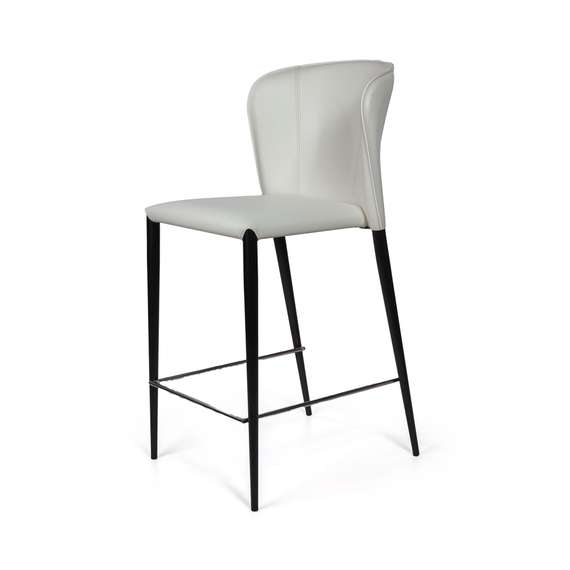 Стул полубарный Albert, кожа белый