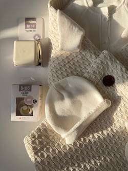 Конверт-плед 2в1 вязаный демисезон молочный