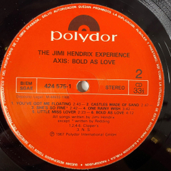 Винтажная виниловая пластинка LP The Jimi Hendrix Experience Axis: Bold As Love (Spain 1989)