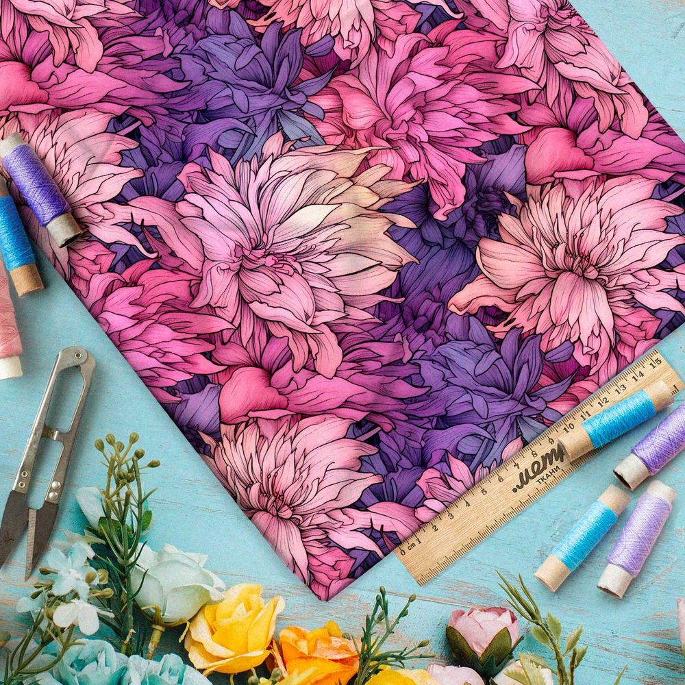 Ткань премиум сатин вихрь эмоций