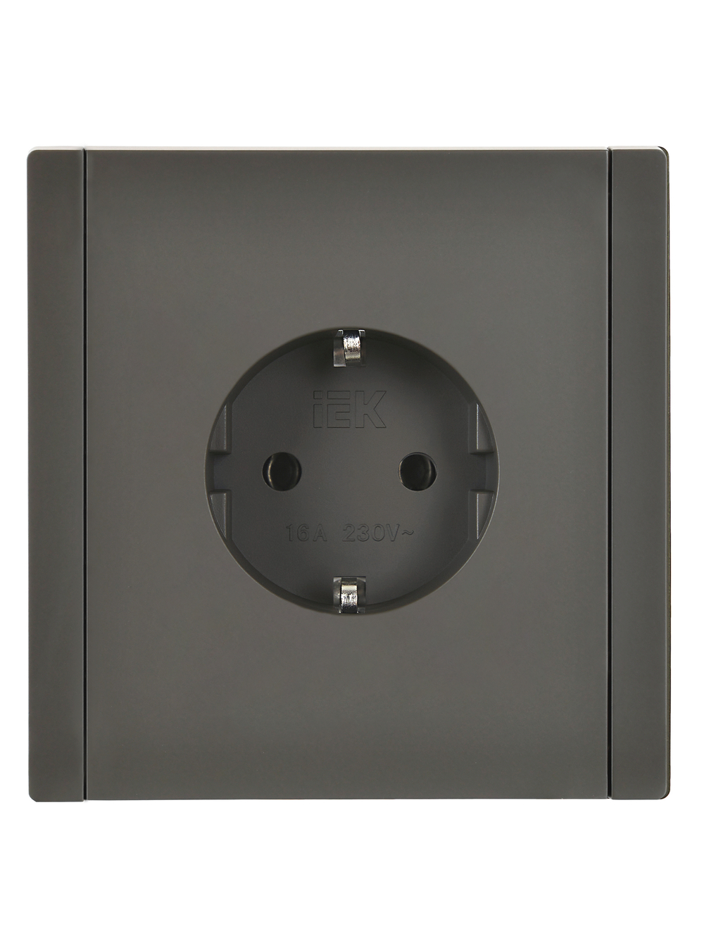 FORTE&PIANO Розетка 1-местная с заземлением без защитных шторок безвинтовое крепление 16А FP314 серый IEK