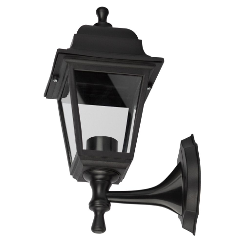 Садово-парковый светильник ЭРА НБУ 04-60-001 черный 4 гранный настенный IP44 Е27 max60Вт