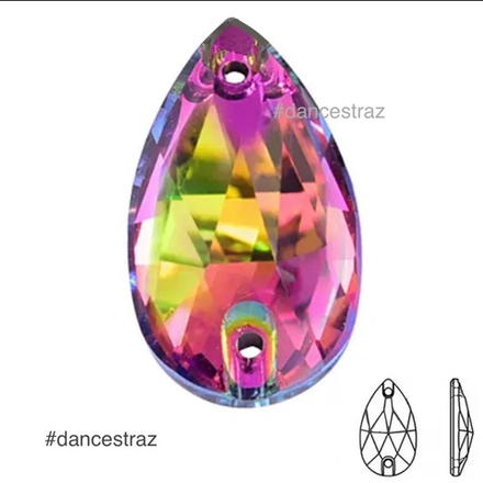 Стразы пришивные, Teardrop, Vitrail Medium, 001VM, 13*22mm, (72 ea/pkg), 5A+best, (F2)