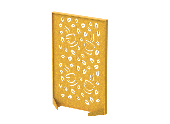 Перегородка с декором  "Кофе" 120х40х140