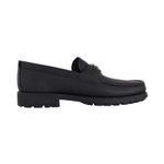 FERRAGAMO Gancini Gancio Leather Loafers Men"s Black