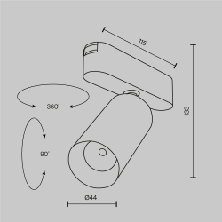 Трековый магнитный светильник Maytoni Focus LED TR103-1-12W3K-M-W
