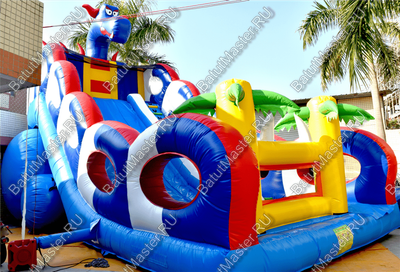 Коммерческий надувной батут-горка "Дракон" 11*6*8,5 м