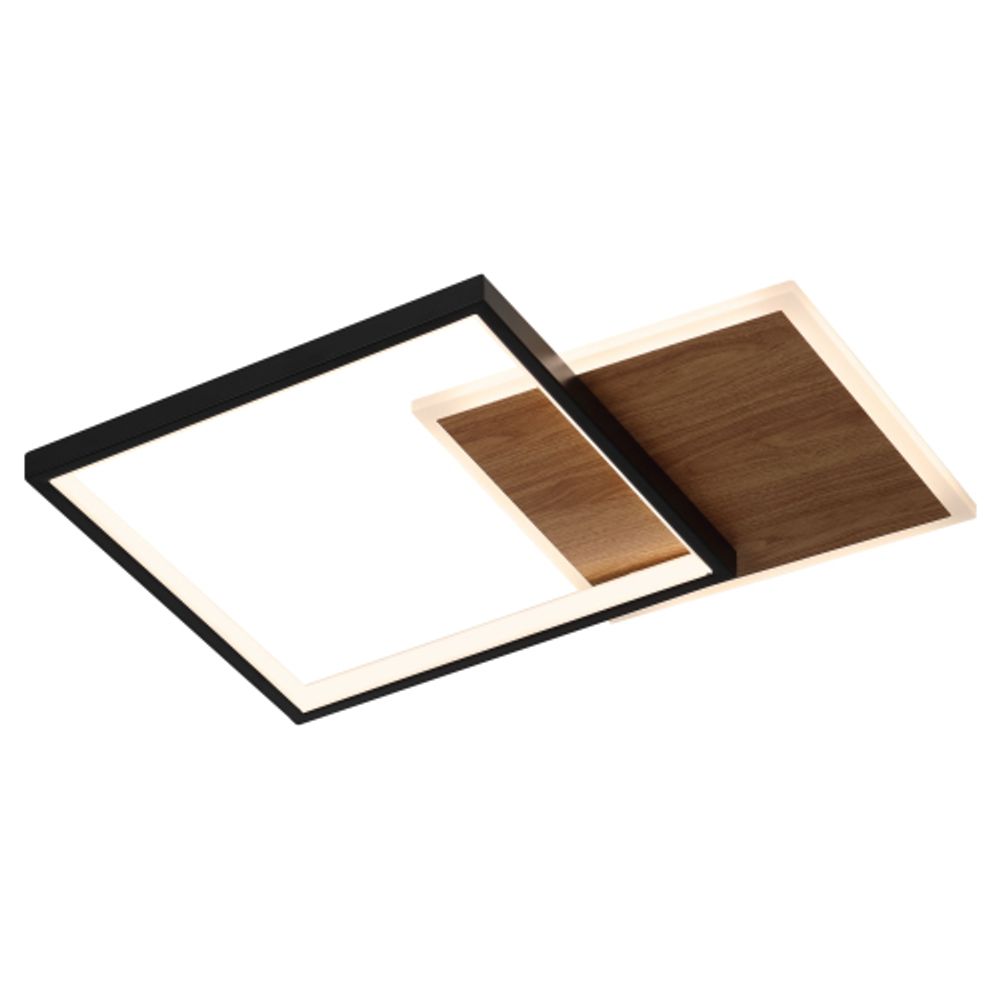 Светильник потолочный светодиодный ЭРА Модерн Ferre CLL-1-60-RC BK+Wood с ДУ 3K-6,5К черный-дерево