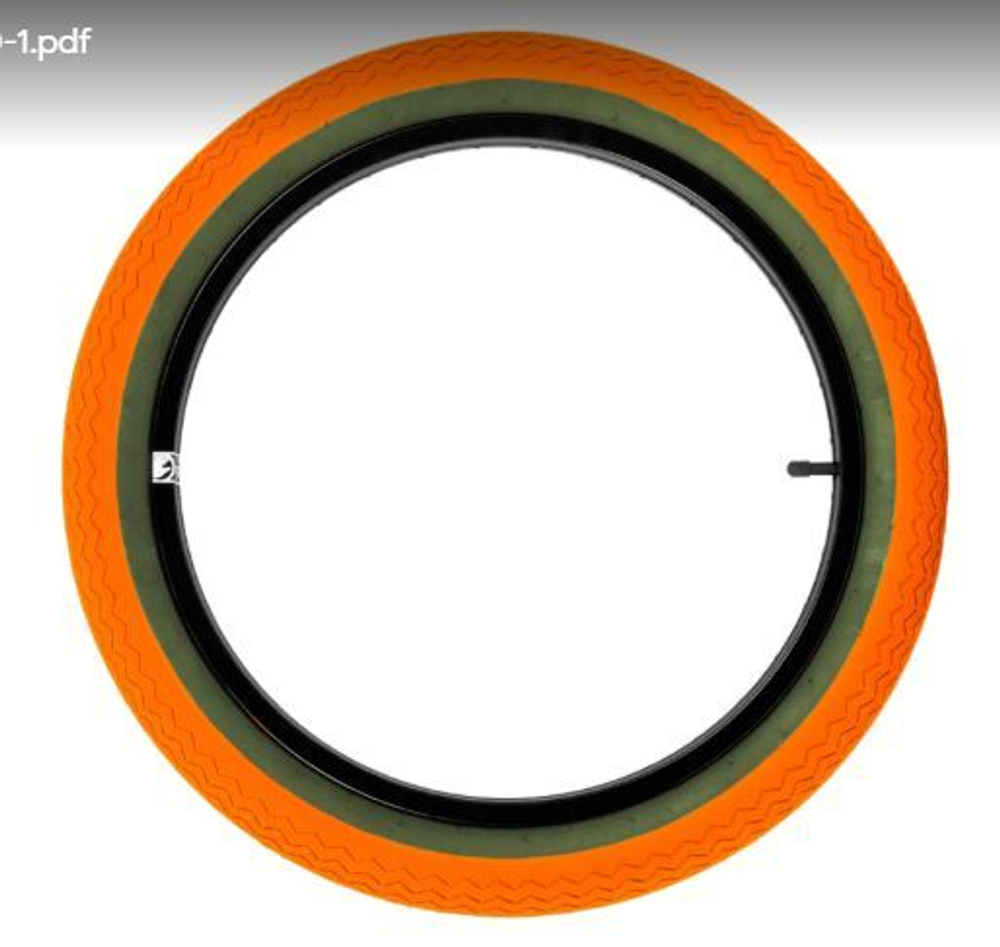 BMX Покрышка Subrosa Sawtooth сталь (2,35" 60psi  (оранжевый / зеленый)
