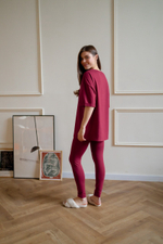 Легинсы с мягким поясом, Винный