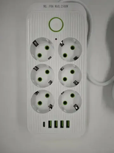 Сетевой фильтр Artdem с предохранителем, удлинитель сетевой 5м, 2500 Вт, 5 метров, 6 розеток