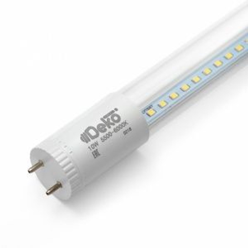 Лампа сд Т8 прозрачная G13 поворотный 20Вт 2000лм 1200мм 5700К термопластик холодный свет DEKO