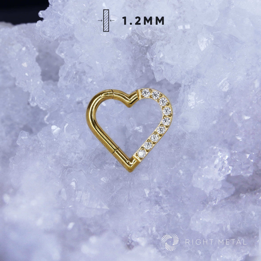 Кликер Heart Crystal PVD Yellow 1.2мм