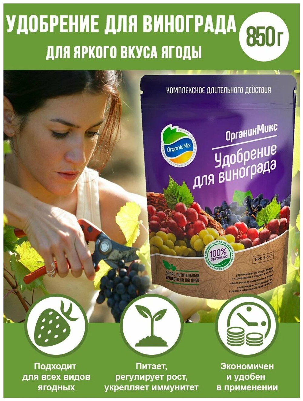 УДОБРЕНИЕ ОРГАНИЧЕСКОЕ ДЛЯ ВИНОГРАДА ОРГАНИК МИКС 850 ГР