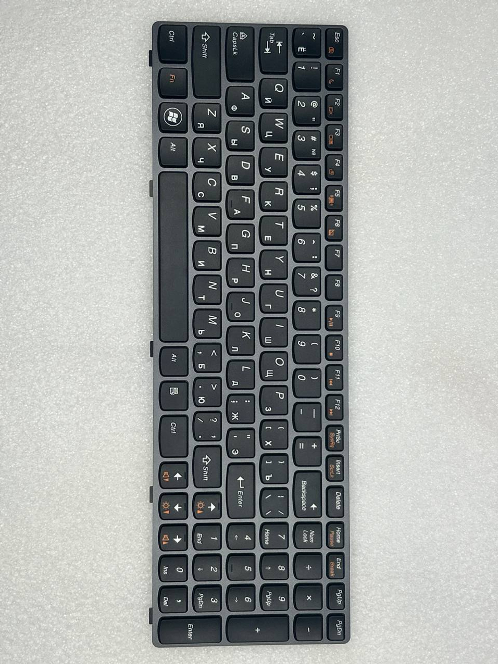 Клавиатура для ноутбука Lenovo B570/B575/G570/G575/V570/Z560/Z565 раскладка - русская, без подсветки, черная (25012459), оригинал