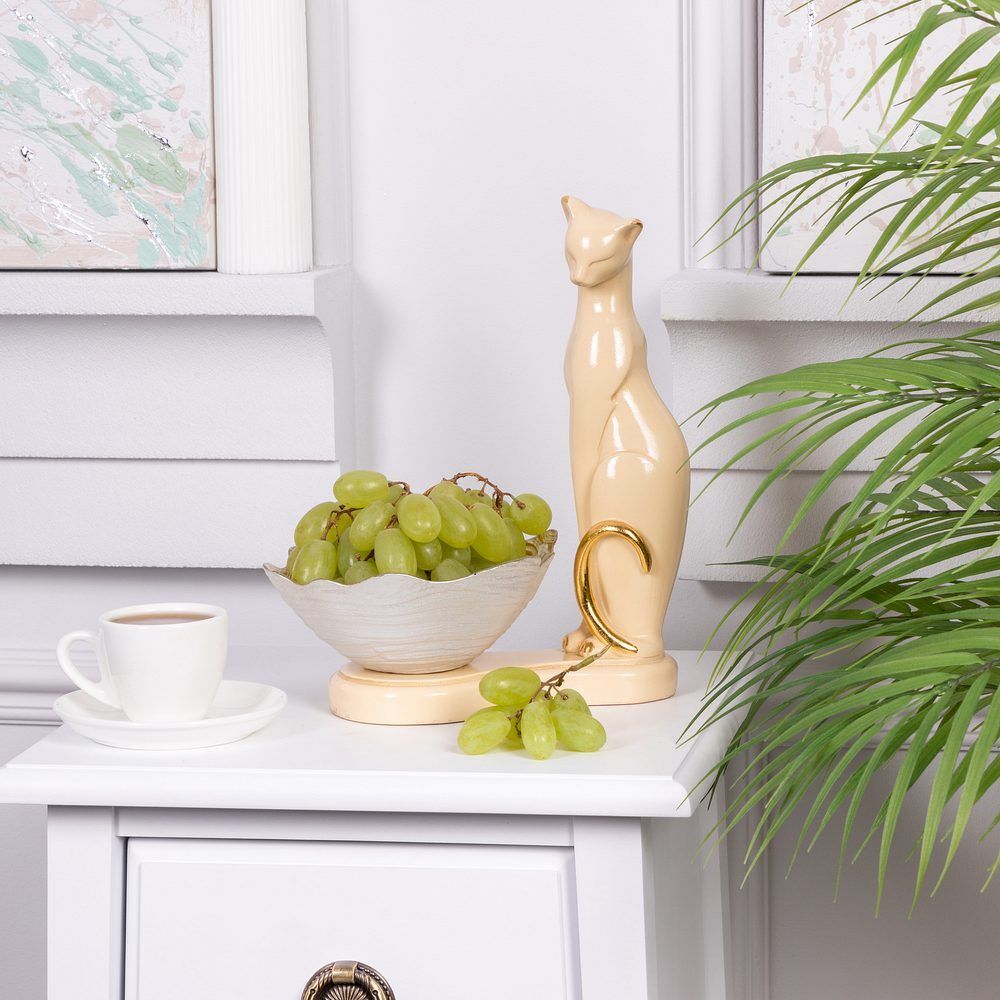 Фруктовница-конфетница Кошка Шелби Античное Серебро