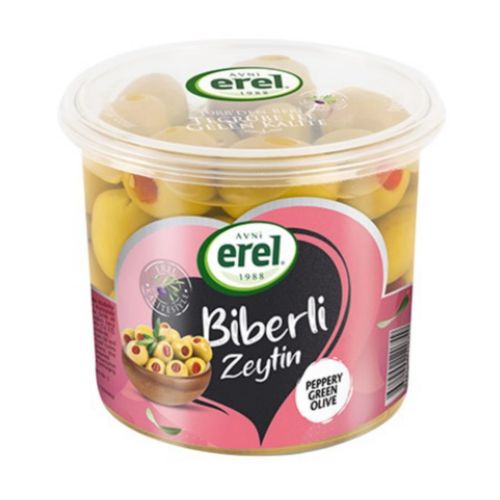 Оливки Erel Biberli XL фаршированные перцем 370 г
