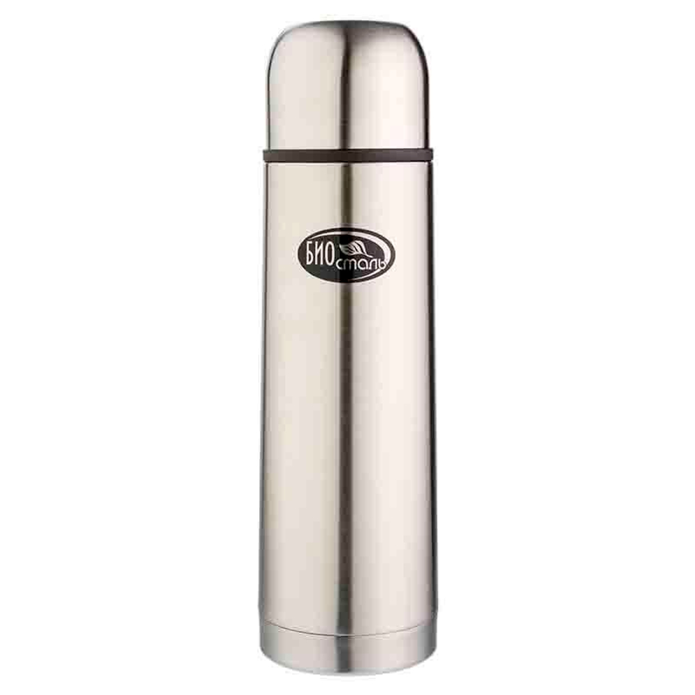 Термос Biostal (1 литр), 2 пробки, стальной