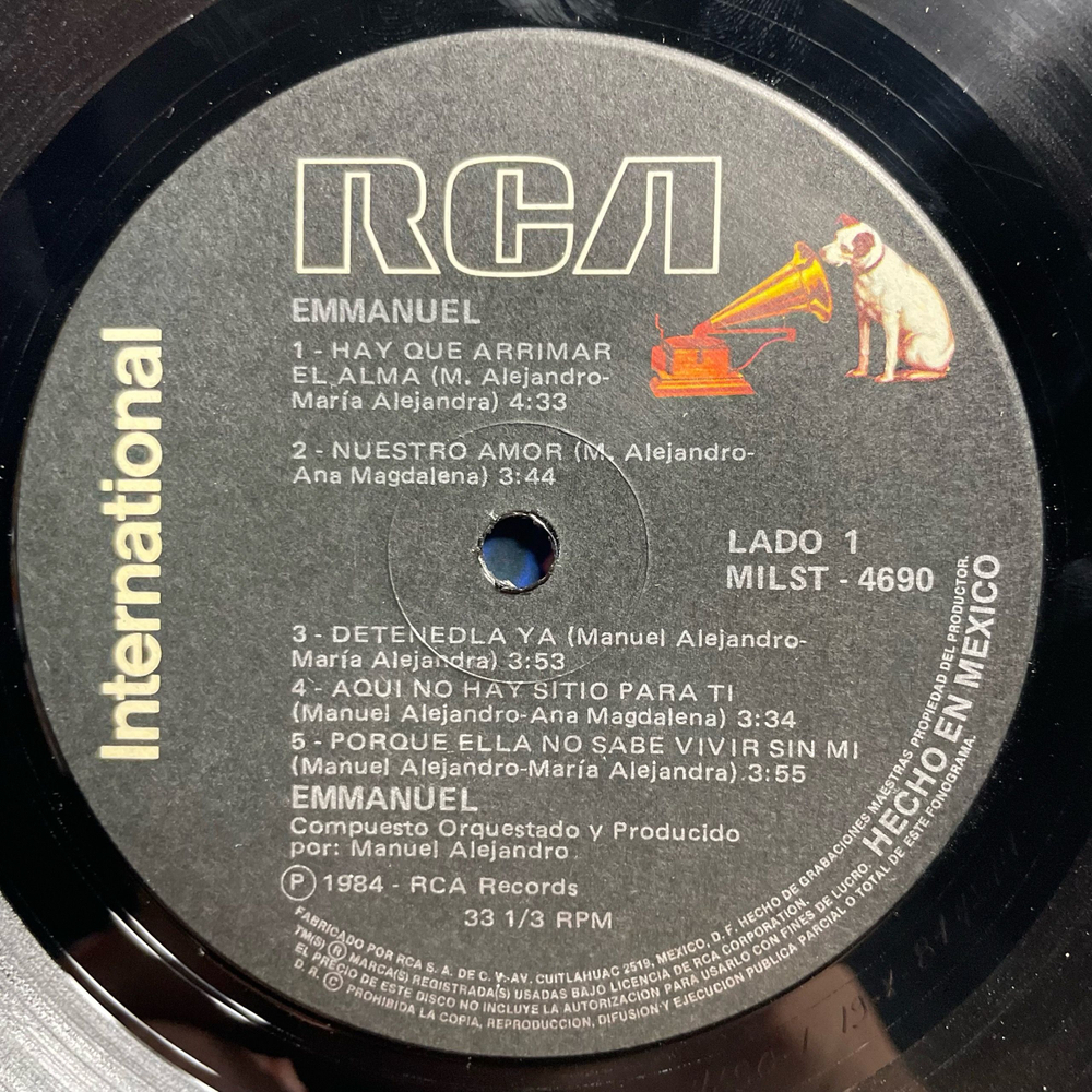 Винтажная виниловая пластинка LP Emmanuel Hay Que Arrimar El Alma (Мексика 1984)