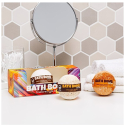 SAVONRY Набор бурлящих бомбочек для ванны BATH BOMB(ИРИСКА-КОКОС-КОФЕ) (3 шт)