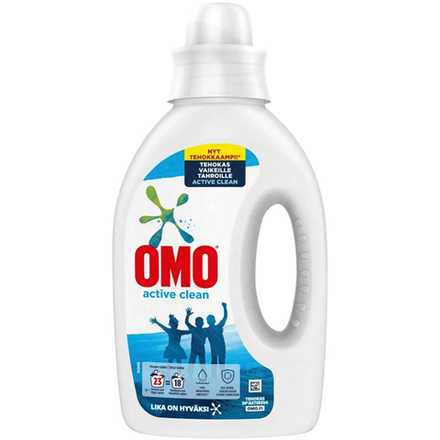 Гель, жидкое средство для стирки OMO Active Clean 920 мл., 23 стирки, для белого белья, подходит для предварительной обработки сложных пятен