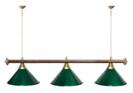 Лампа STARTBILLIARDS 3 пл. (плафоны зеленые,штанга зеленая,фурнитура золото)