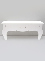 Полка  "Комодик" серая с лепниной и белой патиной, 50х15см.