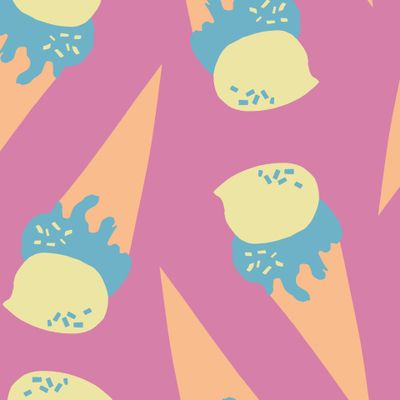 Ретро мороженое на розовом. Retro ice cream on pink background