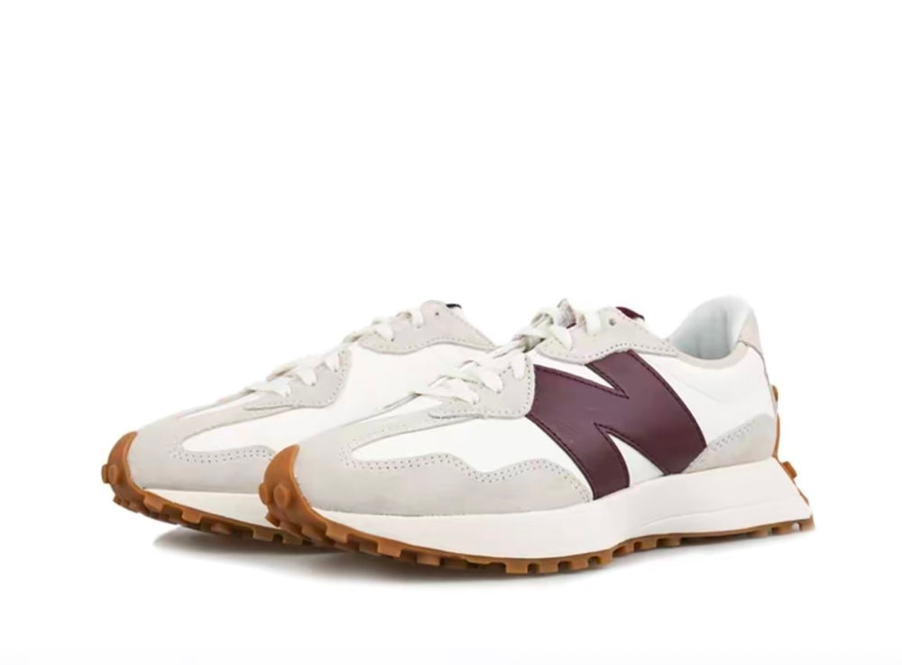 New Balance 327 White Dark Red