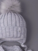 Шапка детская зимняя с помпоном и шарф