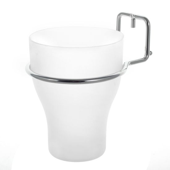 Стакан для зубных щеток пластиковый Besser BS 0157 (9х10х15 см) на хромированной подвеске с креплением "SMART STICKER"