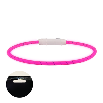 Ошейник светящийся LED Leora Visio, розовый 33-63см Flamingo (повреждена упаковка)