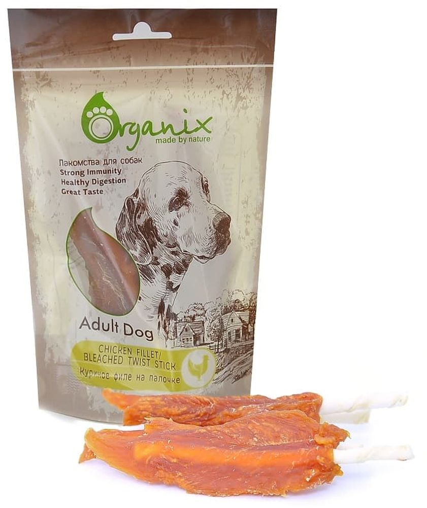 Organix Лакомство для собак «Куриное филе на палочке» (100% мясо) Organix Лакомство для собак «Куриное филе на палочке» (100% мясо)