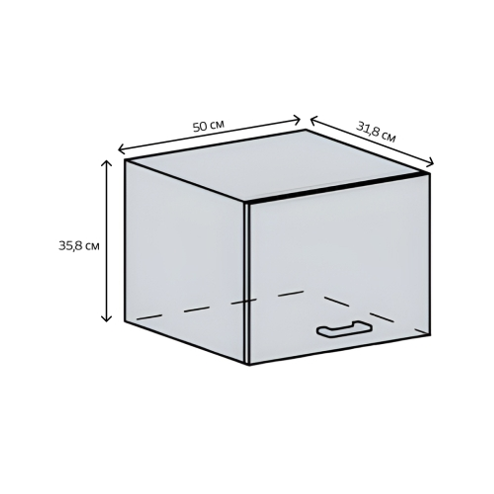 Кухонный модуль навесной Ницца ШВГ 500 (ВГ 500, Ф-83), 500х318х358 мм, горизонтальный (МФ Сурская мебель)
