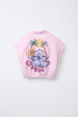 ZARA РУБАШКА С УЗОРОМ LILO & STITCH © DISNEY, РОЗОВЫЙ