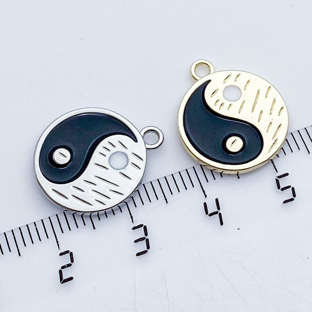 Подвеска Инь и Ян, цвет золото, размер 18*15 мм, цена за 1 шт