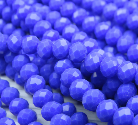 БН014НН46 Хрустальные бусины "рондель", цвет: св-синий непрозрачный, 4х6 мм, кол-во: 58-60 шт.