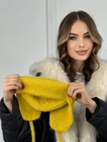 шапка ушанка осенняя-зимняя вязаная с ушками