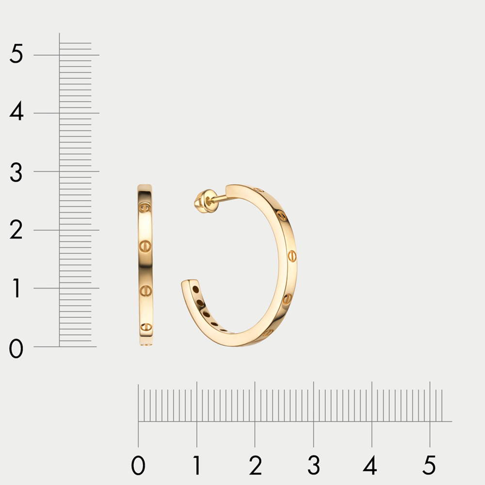 Серьги-конго женские из желтого золота 585 пробы без вставок (арт. 12-2П-0000-29616)
