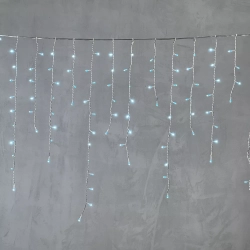 Светодиодная бахрома 5*0,9 м., 348 небесно-голубых LED ламп, силиконовый прозрачный провод, Beauty Led (ECC348-10-2SB)