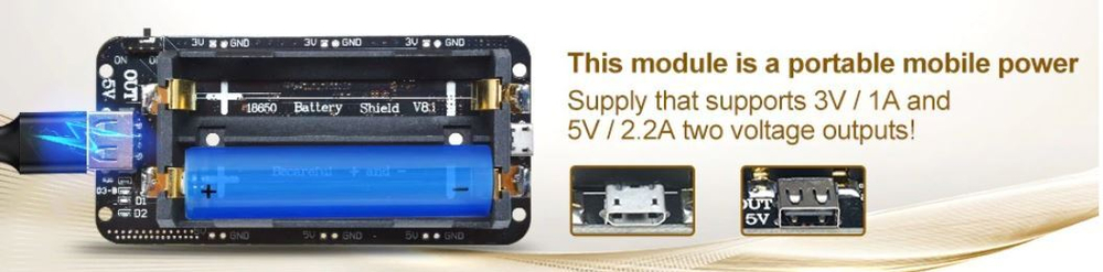 Модуль заряда ET BH-Ch2-18650-5V