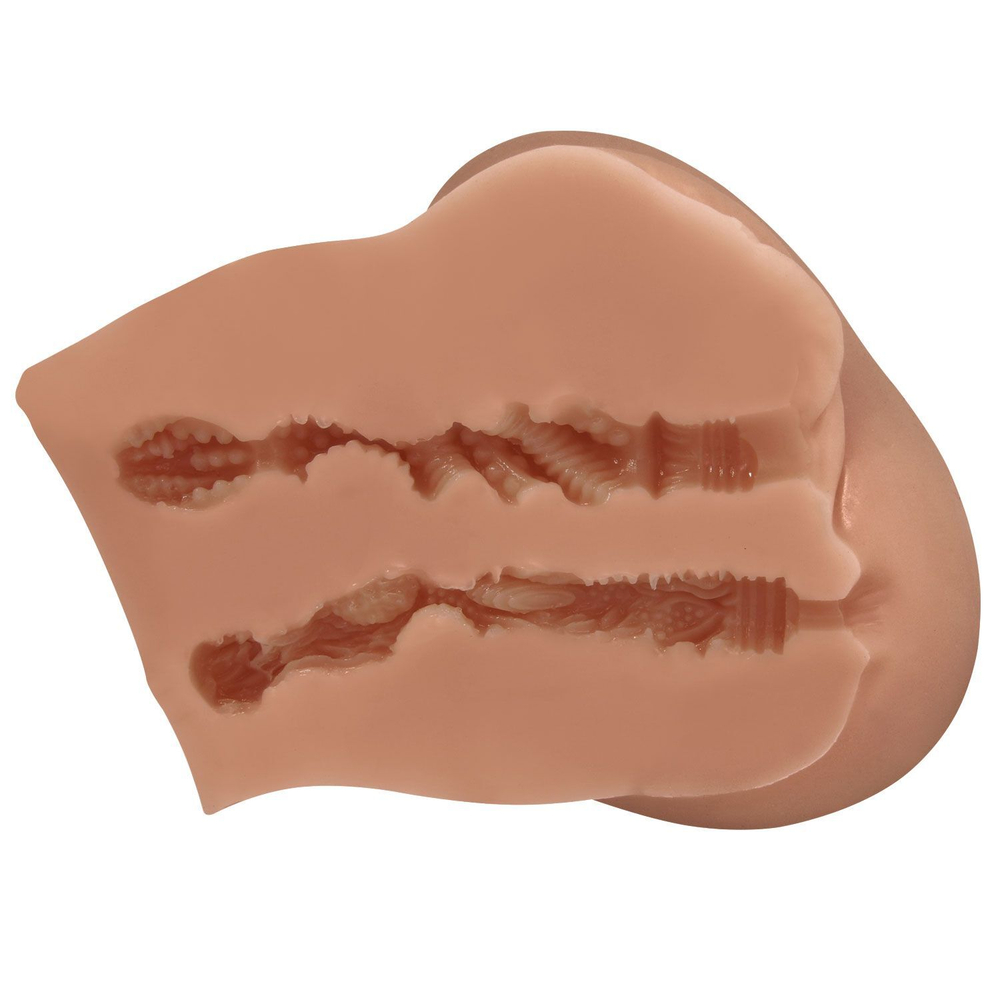 Карамельный мастурбатор-полуторс Luna с вибрацией (Цвет: карамель (темно-бежевый))