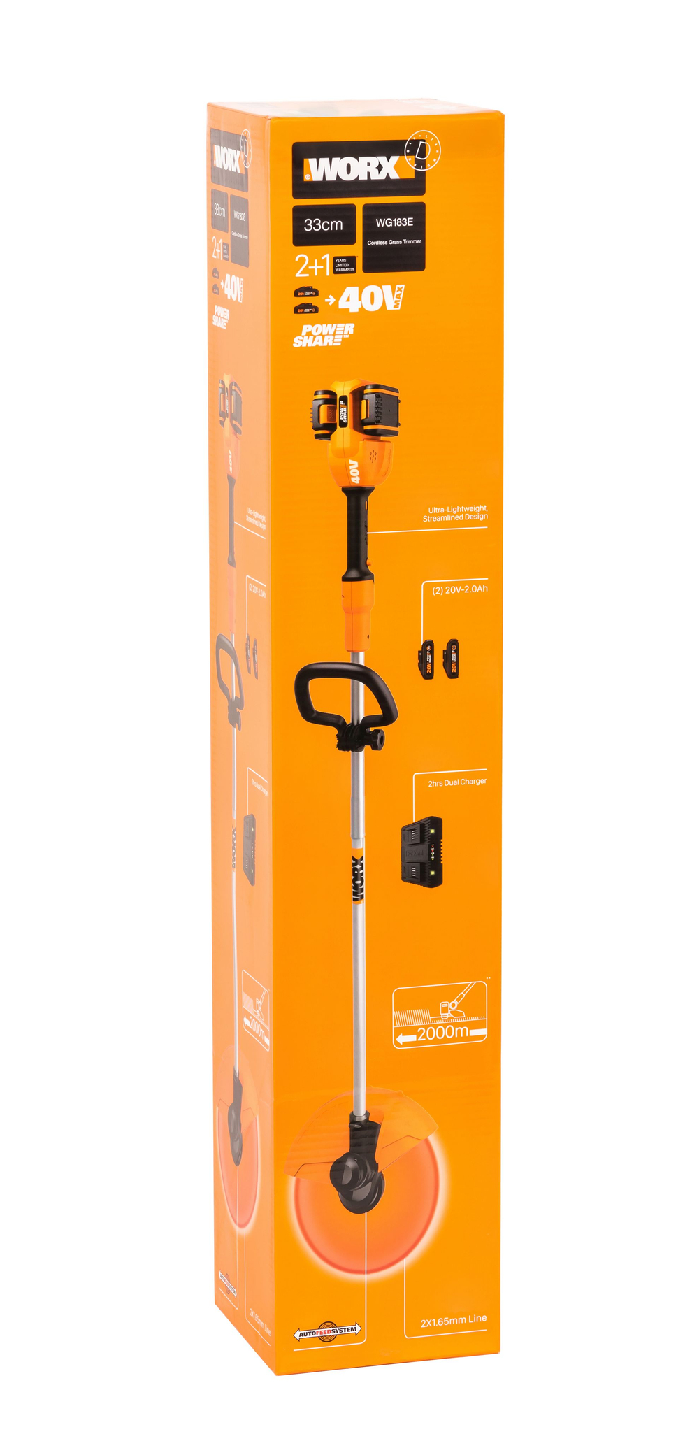 Триммер аккумуляторный WORX WG183E 40В
