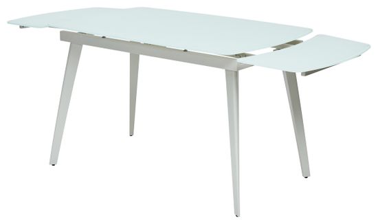 Стол стеклянный прямоугольный раскладной  ELIOT 120 FROSTED SUPER WHITE GLASS Белый матовый (120 (+30+30) х 80 см.)