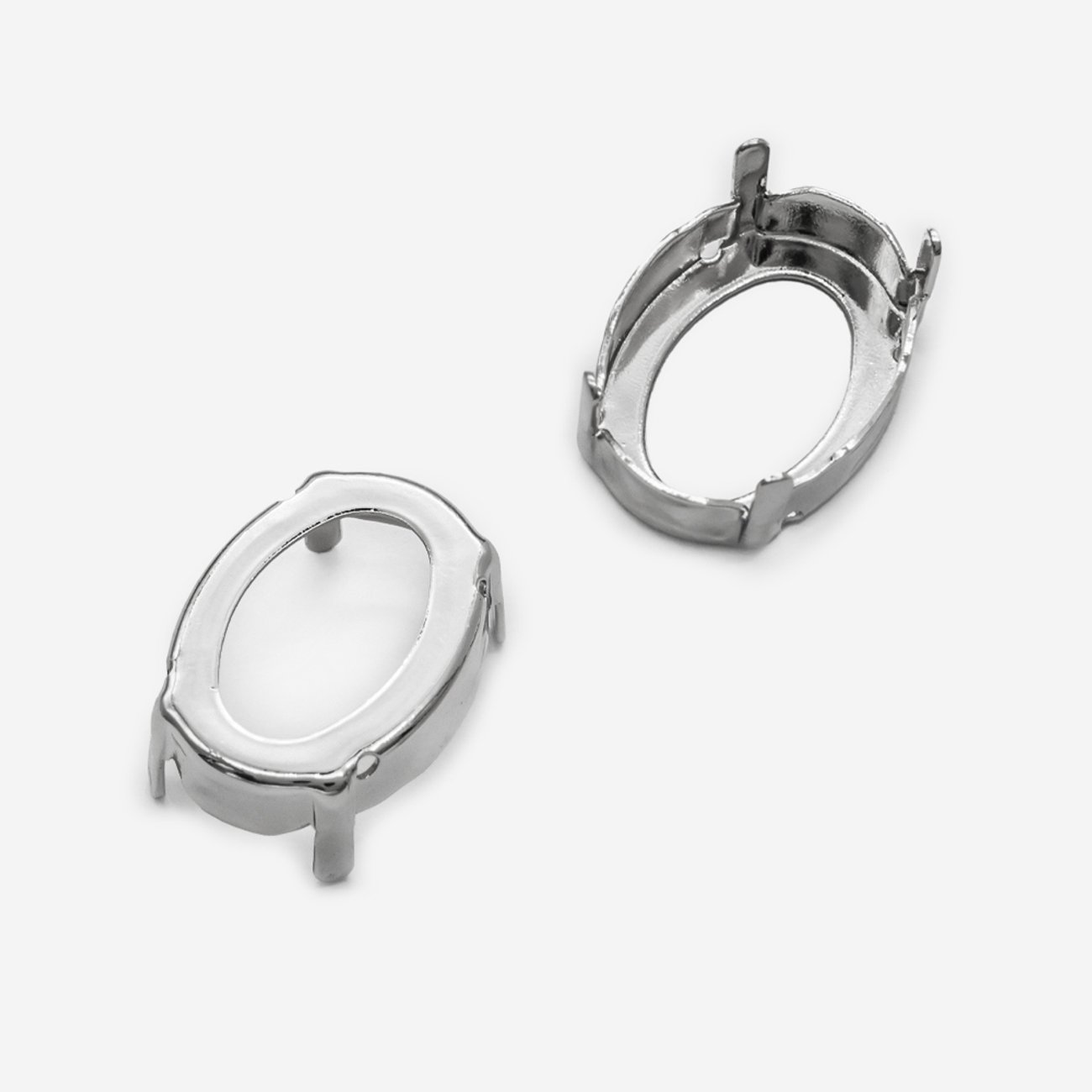 Оправа (цапы) для кристаллов Овал (Oval Fancy Stone) 18*13мм, родирование