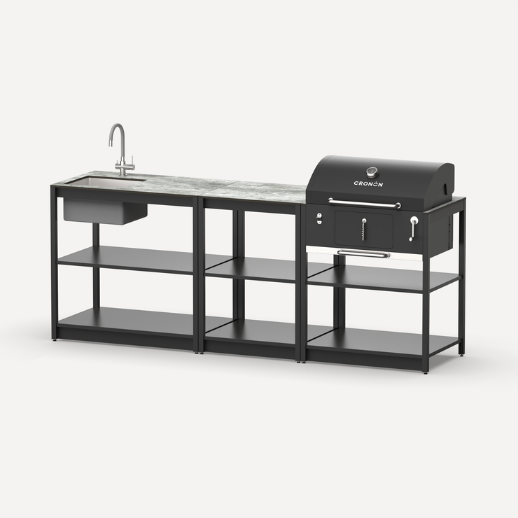 Мангальный комплекс Lounge M-104SB, 2.3 м, черный/серый каспий