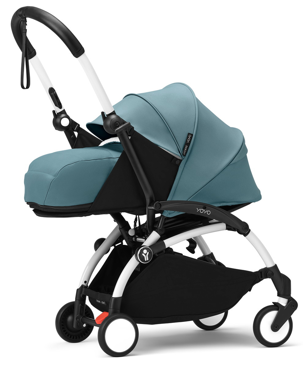 Коляска для новорожденных Stokke YOYO3 Newborn Pack 0+ рама белая White Aqua
