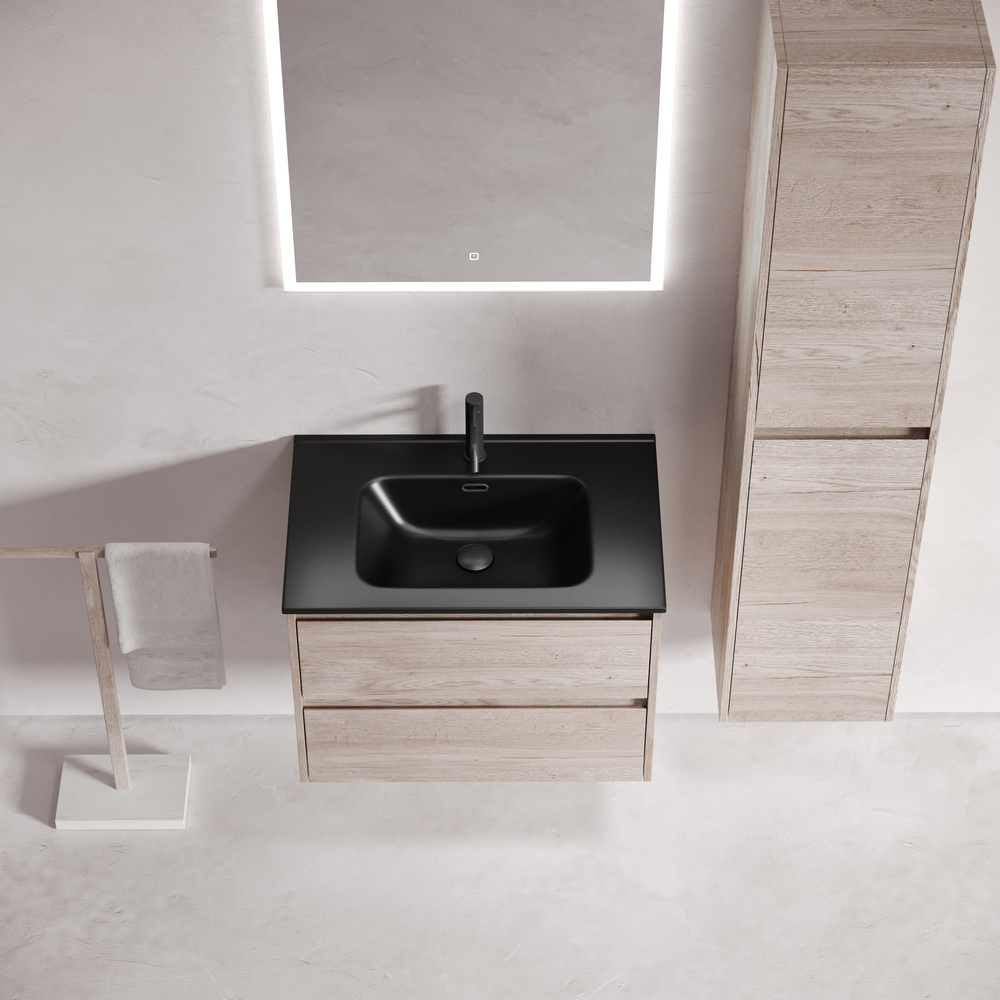 Тумба подвесная под раковину Sancos Libra, дуб галифакс натуральный 690х450х500 мм