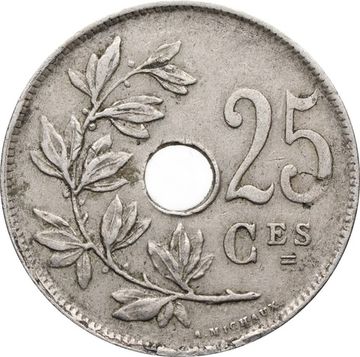 25 сантимов 1913-1929 Бельгия (надпись на французском - ROYAUME DE BELGIQUE)